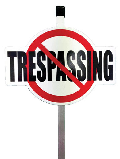No Trespassing Yard Sign